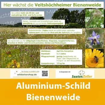 Schild aus Aluminium "Veitshöchheimer Bienenweide"